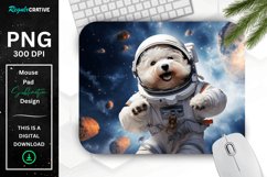 Cute Astronaunt Dog Mouse Pad Product Image 1