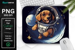 Cute Astronaunt Dog Mouse Pad Product Image 1