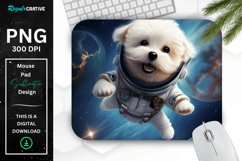 Cute Astronaut Dog Mouse Pad Product Image 1
