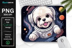 Cute Astronaunt Dog Mouse Pad Product Image 1