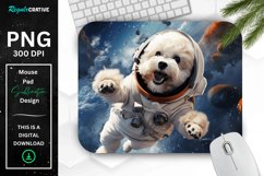 Cute Astronaunt Dog Mouse Pad Product Image 1