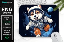 Cute Astronaunt Dog Mouse Pad Product Image 1