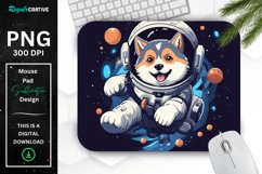 Cute Astronaunt Dog Mouse Pad Product Image 1