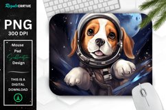 Cute Astronaunt Beagle Dog Mouse Pad Product Image 1
