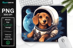 Cute Astronaunt Dog Mouse Pad Product Image 1