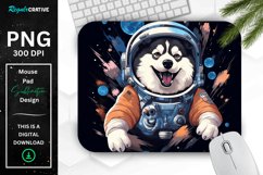 Cute Astronaunt Dog Mouse Pad Product Image 1