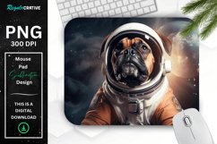 Cute Astronaut Dog Mouse Pad Product Image 1