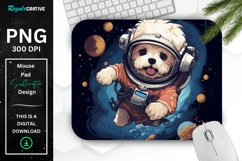 Cute Astronaunt Dog Mouse Pad Product Image 1