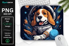 Cute Astronaunt Beagle Dog Mouse Pad Product Image 1