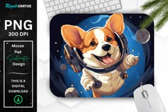 Cute Astronaut Dog Mouse Pad Product Image 1