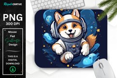Cute Astronaunt Dog Mouse Pad Product Image 1