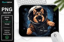 Cute Astronaunt Dog Mouse Pad Product Image 1