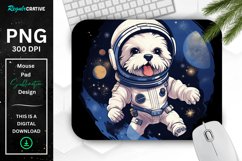 Cute Astronaunt Dog Mouse Pad Product Image 1