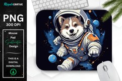 Cute Astronaunt Dog Mouse Pad Product Image 1