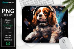 Cute Astronaut Dog Mouse Pad Product Image 1