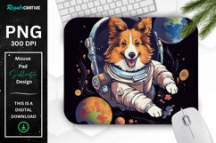 Cute Astronaunt Dog Mouse Pad Product Image 1