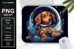 Cute Astronaunt Dog Mouse Pad Product Image 1