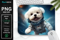 Cute Astronaut Dog Mouse Pad Product Image 1