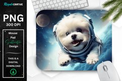 Cute Astronaunt Dog Mouse Pad Product Image 1