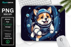 Cute Astronaunt Dog Mouse Pad Product Image 1