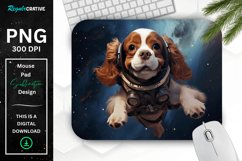 Cute Astronaut Dog Mouse Pad Product Image 1