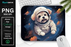 Cute Astronaunt Dog Mouse Pad Product Image 1