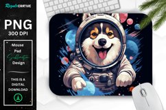 Cute Astronaunt Dog Mouse Pad Product Image 1