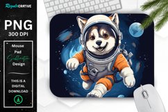 Cute Astronaunt Dog Mouse Pad Product Image 1