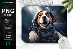 Cute Astronaunt Beagle Dog Mouse Pad Product Image 1