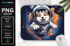 Cute Astronaunt Dog Mouse Pad Product Image 1