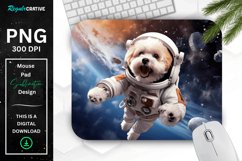 Cute Astronaunt Dog Mouse Pad Product Image 1