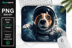 Cute Astronaunt Beagle Dog Mouse Pad Product Image 1
