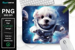 Cute Astronaunt Dog Mouse Pad Product Image 1