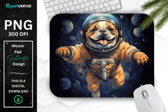Cute Astronaunt Dog Mouse Pad Product Image 1