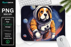Cute Astronaunt Beagle Dog Mouse Pad Product Image 1