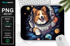 Cute Astronaunt Dog Mouse Pad Product Image 1