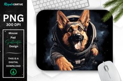 Cute Astronaunt Dog Mouse Pad Product Image 1