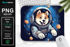 Cute Astronaunt Dog Mouse Pad Product Image 1