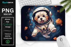 Cute Astronaunt Dog Mouse Pad Product Image 1