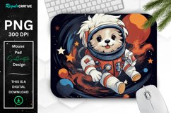 Cute Astronaunt Dog Mouse Pad Product Image 1
