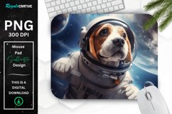 Cute Astronaunt Beagle Dog Mouse Pad Product Image 1