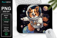 Cute Astronaunt Dog Mouse Pad Product Image 1