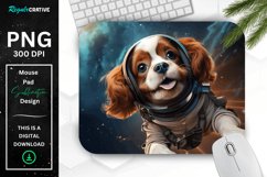Cute Astronaut Dog Mouse Pad Product Image 1
