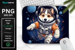 Cute Astronaunt Dog Mouse Pad Product Image 1