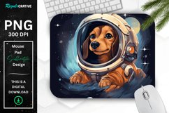 Cute Astronaunt Dog Mouse Pad Product Image 1