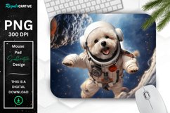 Cute Astronaunt Dog Mouse Pad Product Image 1
