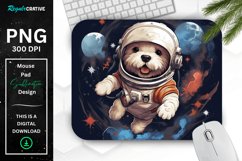 Cute Astronaunt Dog Mouse Pad Product Image 1
