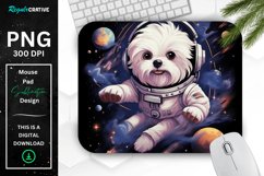 Cute Astronaunt Dog Mouse Pad Product Image 1