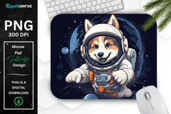 Cute Astronaunt Dog Mouse Pad Product Image 1