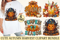 Cute Autumn Harvest Clipart Sublimation Product Image 1